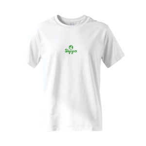 Sippa lightweight breathable t-shirt with embroidered logo, available in Black and White in sizes XS, S, M and L