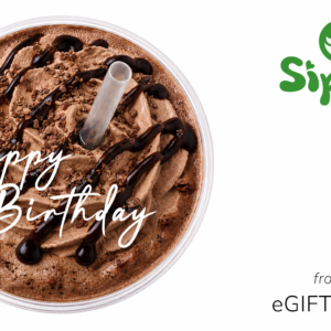 Forget the cake — send a Sippa! Our Happy Birthday eGift card comes with a chocolate frappé twist and loads of birthday energy. Instant and delightful.